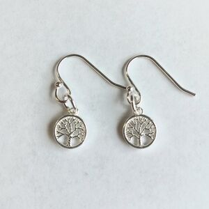 Petite 925 Sterling Silver Earrings with Tree of Life Charms